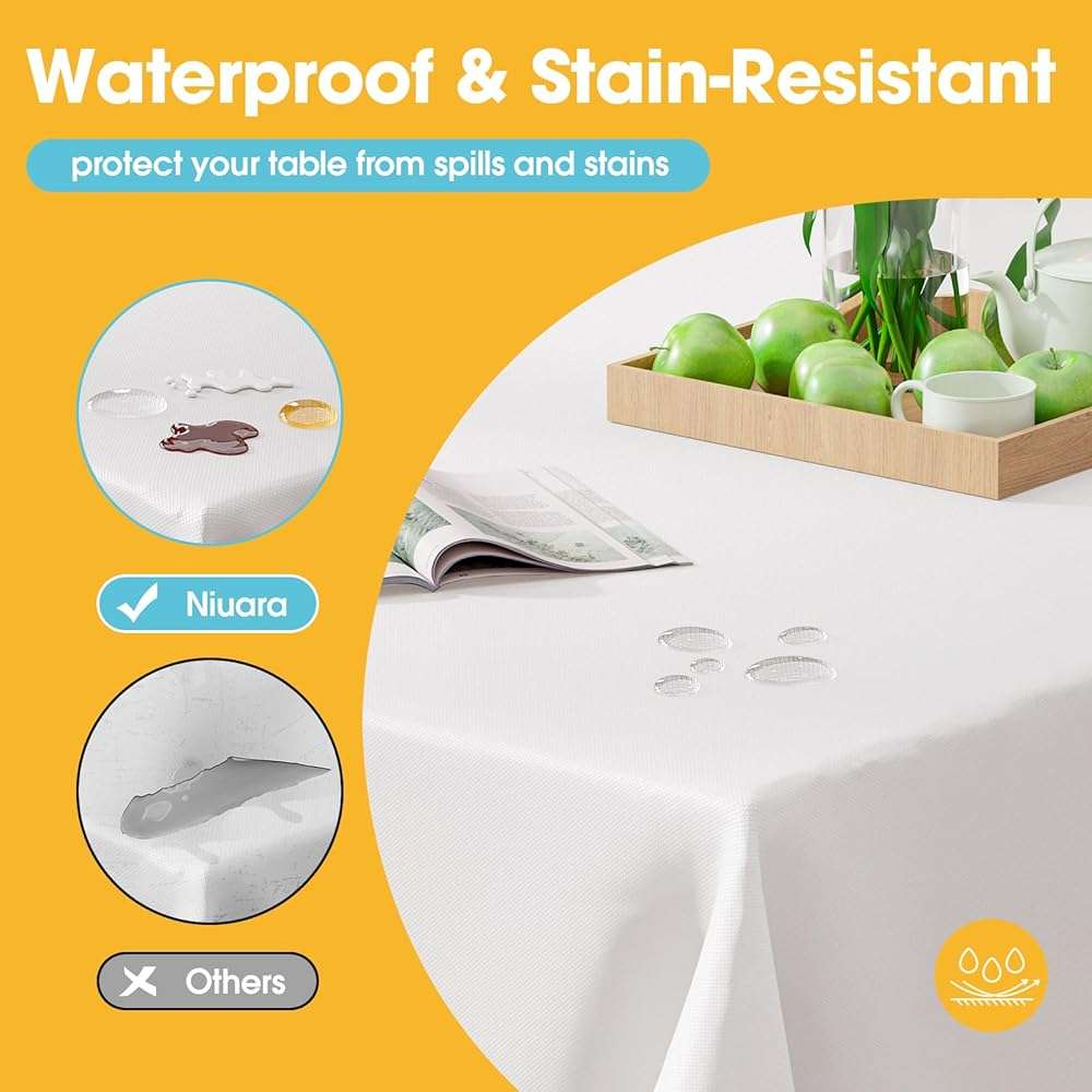 Niuara White Plastic Table Cover Roll - 54IN x 100FT, Table Cloth for Rectangle Table with Slide Cutter, Plastic Table Cloth Disposable with Cut-to-Size Design for Weddings, Banquets, Parties - Image 6
