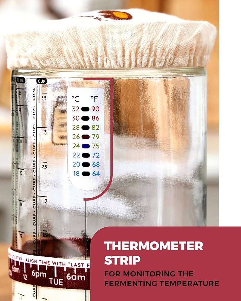 Superbaking Sourdough Starter Jar, Beginner Sourdough Starter Kit, 34oz Wide Mouth Sour Dough Glass Jar with Guides & Recipes, Sourdough Bread Baking Supplies, Sourdough Container Crock - Image 8