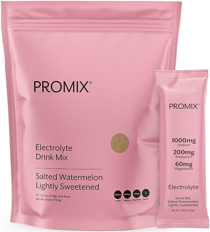 ProMix Nutrition Electrolytes Powder Hydration Packets - Himalayan Pink Salt, Magnesium, Potassium, Vitamin C - Salted Watermelon, Lightly Sweetened - 30 Servings (Pack of 30) - Product Image