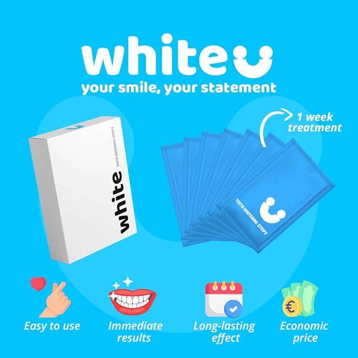 Teeth Whitening Strips for Sensitive Teeth - Peroxide Free No Sensitivity - 14 Strips with Pap+ & Nano Hydroxyapatite - Enamel Safe Whitening in 7 Days - WhiteU - Image 4