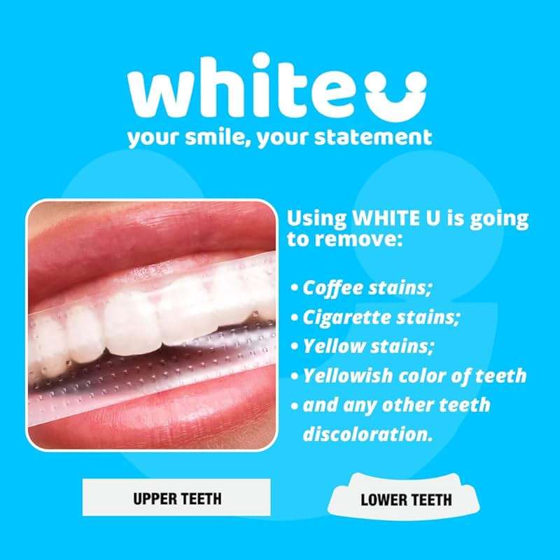Teeth Whitening Strips for Sensitive Teeth - Peroxide Free No Sensitivity - 14 Strips with Pap+ & Nano Hydroxyapatite - Enamel Safe Whitening in 7 Days - WhiteU - Image 5