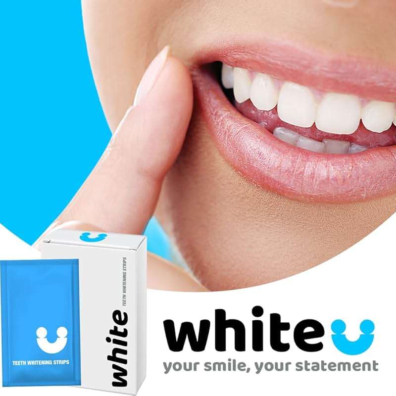 Teeth Whitening Strips for Sensitive Teeth - Peroxide Free No Sensitivity - 14 Strips with Pap+ & Nano Hydroxyapatite - Enamel Safe Whitening in 7 Days - WhiteU - Image 8