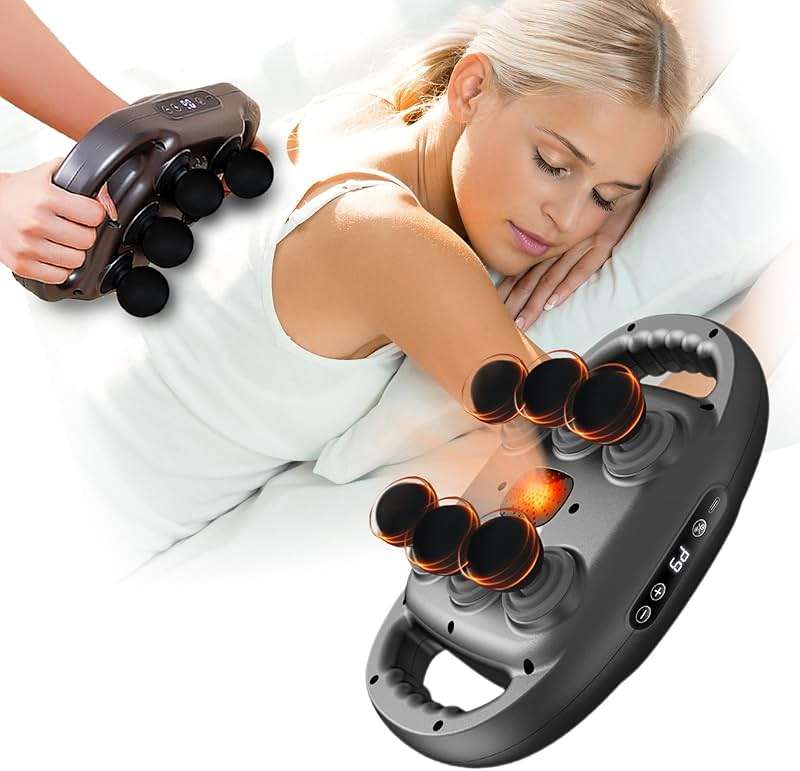 UFFAE 6 Head Massage Gun Deep Tissue with 9 Levels & 9 Modes, Electric Massager Tool for Legs, Arms, Waist, Back, Buttocks - Full Body Muscle Pain Relief, Ideal Gifts for Women, Men, Mom, and Dad - Image 1