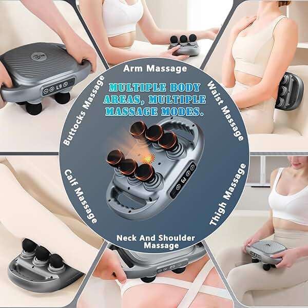 UFFAE 6 Head Massage Gun Deep Tissue with 9 Levels & 9 Modes, Electric Massager Tool for Legs, Arms, Waist, Back, Buttocks - Full Body Muscle Pain Relief, Ideal Gifts for Women, Men, Mom, and Dad - Image 6