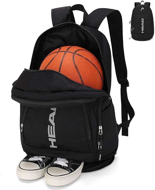 HEAD Waterproof Travel Backpack for Men, Lightweight 15.6 Inch Laptop Backpack with Shoes Compartment, Casual Daypack College Backpacks with 8 Pockets for Overnight/Sports Gym/Work/Fitness - Image 1