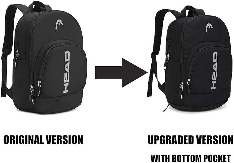 HEAD Waterproof Travel Backpack for Men, Lightweight 15.6 Inch Laptop Backpack with Shoes Compartment, Casual Daypack College Backpacks with 8 Pockets for Overnight/Sports Gym/Work/Fitness - Image 4