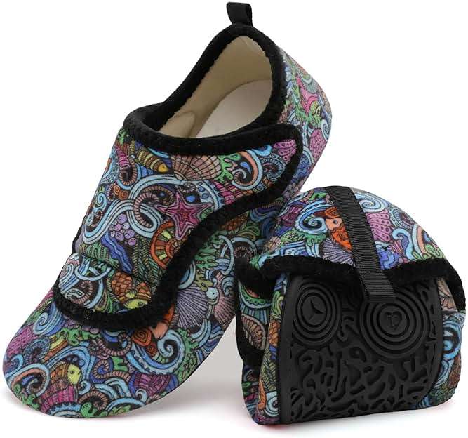 BARERUN Slippers for Women Men Wide House Diabetic Shoes for Women Men Warm Arthritis Edema Swollen Neuropathy Socks Slip on Adjustable Fuzzy Comfy Soft Womens Mens Bedroom Sliipers - Image 6