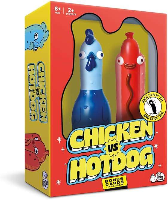 Big Potato Chicken vs Hotdog: Funniest Party Game You'll Ever Play | Flippin' Fun for Family, Adults and Kids - Perfect Christmas Game | Bonus Content Included - Image 1