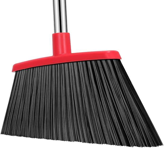Heavy Duty Broom, 55 Inch Long Handle Outdoor Large Angle Brooms, Commercial Broom for Sweeping Indoor, for Home Garage Kitchen Office Courtyard Lobby Patio Lawn Concrete - Image 1