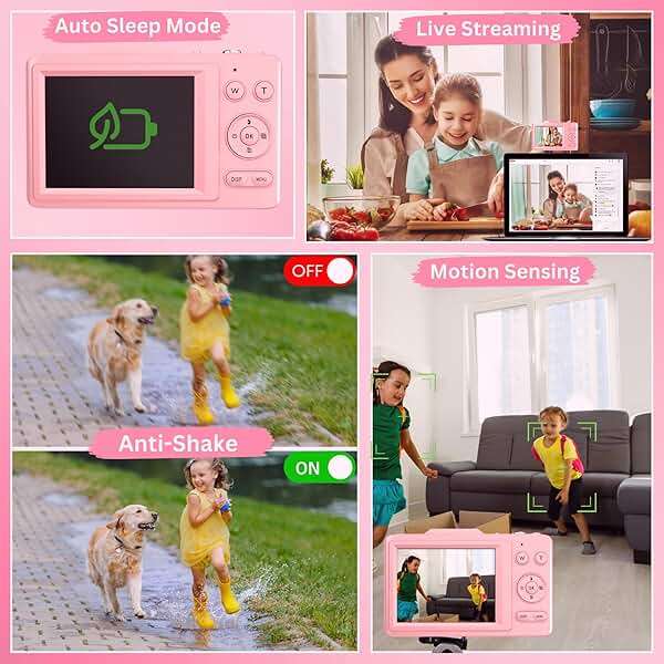 4K Digital Camera - 48MP Photos 32GB SD Card & Lanyard Included - Travel-Friendly, Digital Point and Shoot Camera, Kid-Sized, Small Camera Gift for Kids, Girls, Students & Teens - Image 3