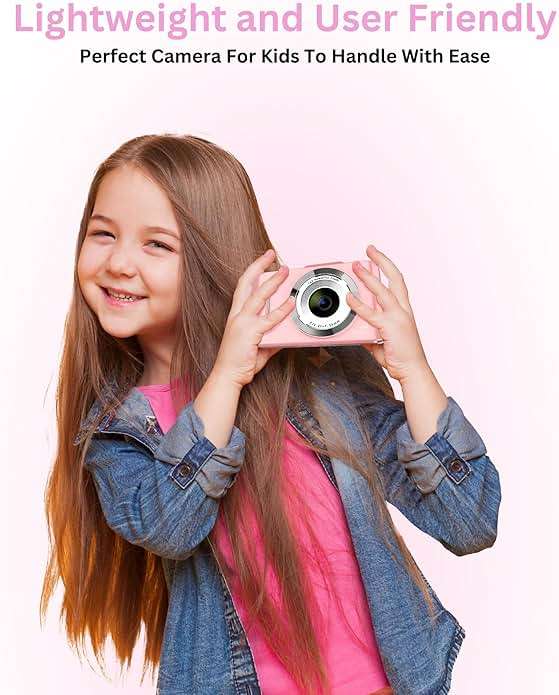 4K Digital Camera - 48MP Photos 32GB SD Card & Lanyard Included - Travel-Friendly, Digital Point and Shoot Camera, Kid-Sized, Small Camera Gift for Kids, Girls, Students & Teens - Image 5