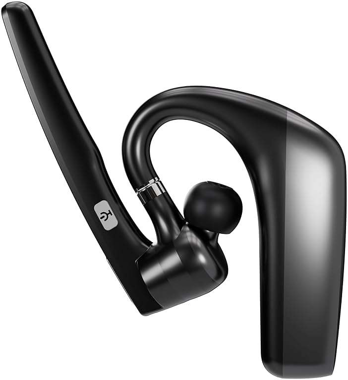 Ultralight Bluetooth Headset with Noise Cancelling Microphone, Bluetooth Earpiece with Carrying Case, Wireless Headset for PC/Laptop, Compatible with MS Teams, Zoom, Google Meet, and More - Black - Image 4