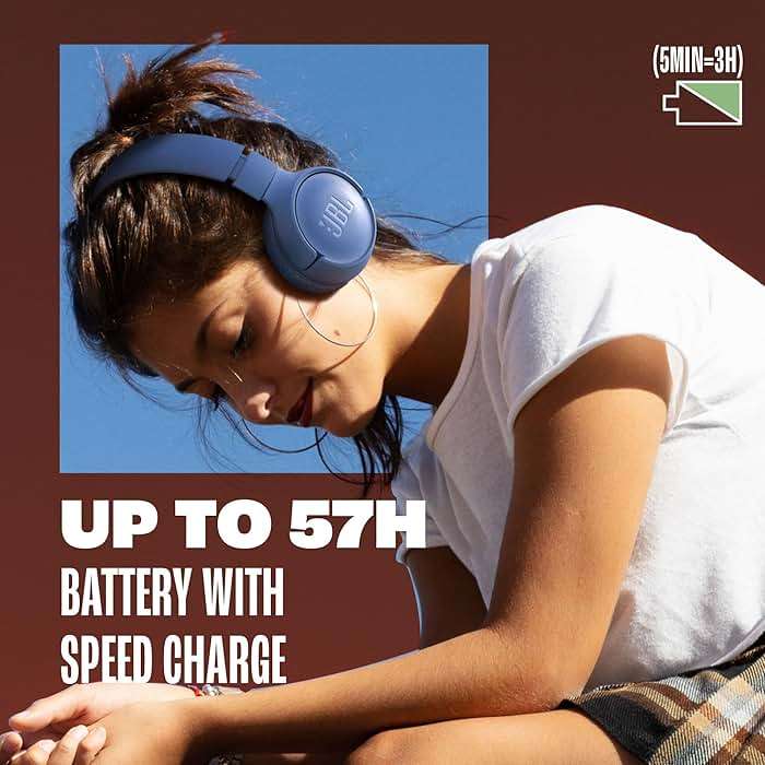 JBL JBLT520BTWHTAM-Z Tune 520BT Wireless on-ear Headphones, White - (Renewed) - Image 3