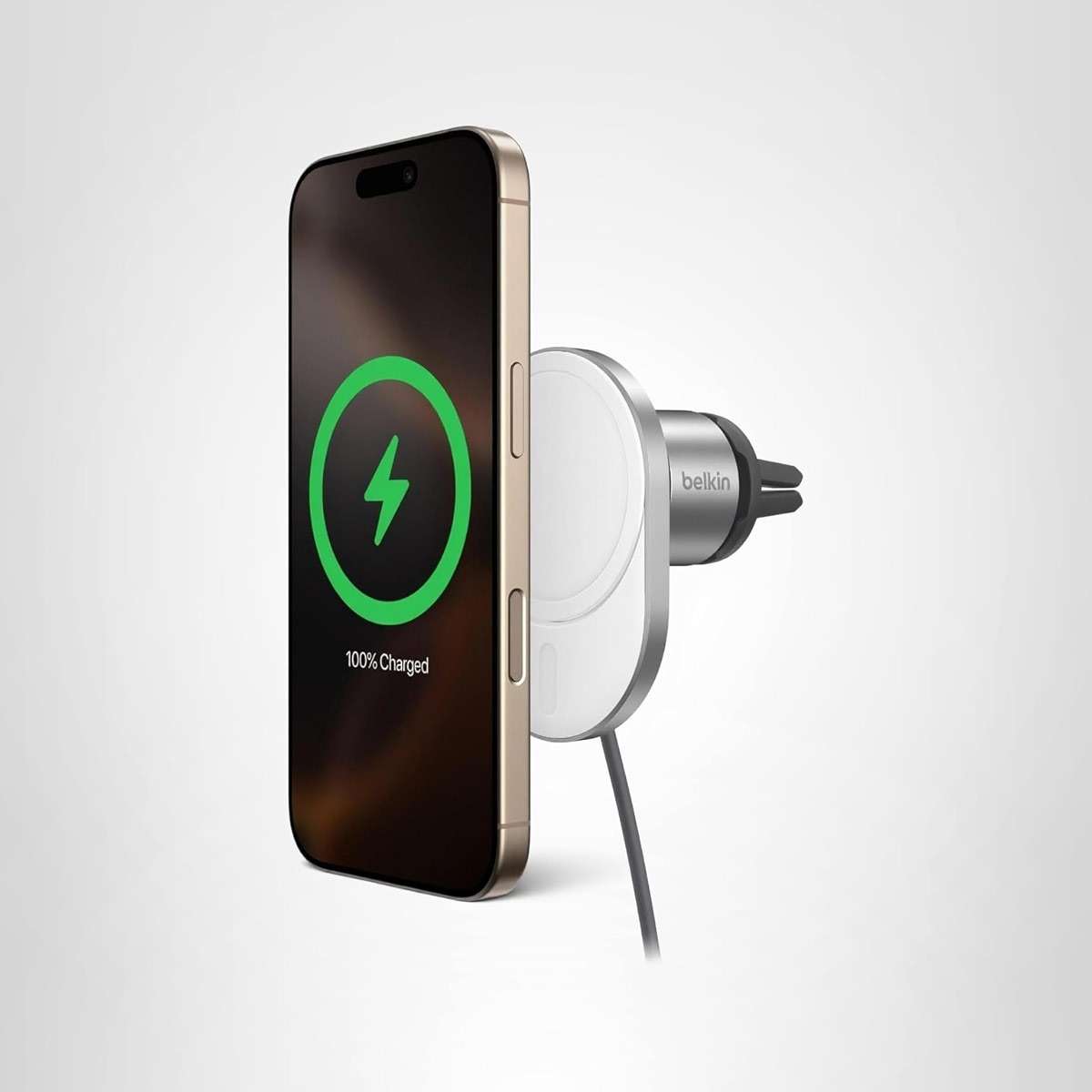 Belkin MagSafe-Compatible Wireless Car Charger 15W, Fast Charging Wireless Charger - Powerful Magnetic Vent Holder for iPhone 17, 16, 15, 14, 13 Series, Pixel 10, Secure Car Phone Mount - White - Image 11