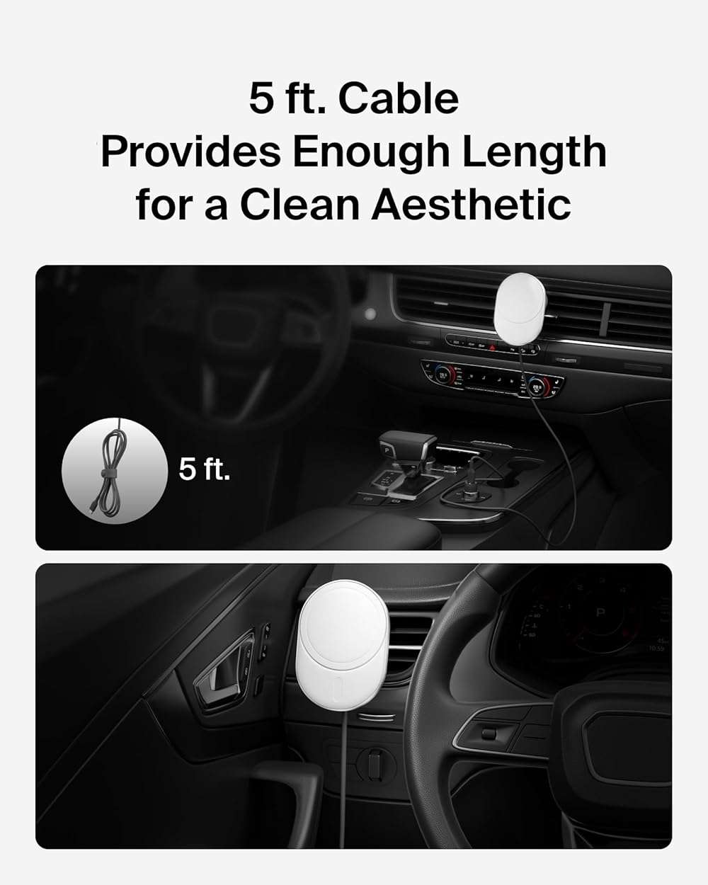 Belkin MagSafe-Compatible Wireless Car Charger 15W, Fast Charging Wireless Charger - Powerful Magnetic Vent Holder for iPhone 17, 16, 15, 14, 13 Series, Pixel 10, Secure Car Phone Mount - White - Image 7