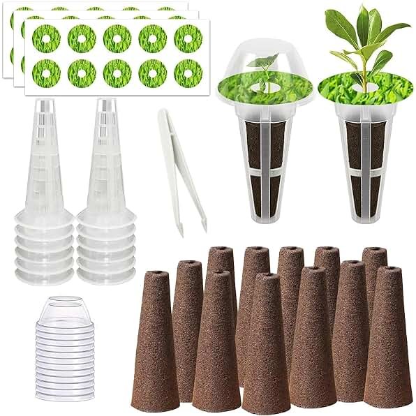 67 Seed Pod Kit for Aerogarden, Hydroponics Accessories for System Compatible with Hydroponics Supplies from All Brands, 12 Grow Sponges, 12 Grow Baskets, 12 Domes, 30 Pod Labels, 1 Tweezer (67 Pcs) - Product Image