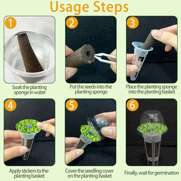 67 Seed Pod Kit for Aerogarden, Hydroponics Accessories for System Compatible with Hydroponics Supplies from All Brands, 12 Grow Sponges, 12 Grow Baskets, 12 Domes, 30 Pod Labels, 1 Tweezer (67 Pcs) - Image 4