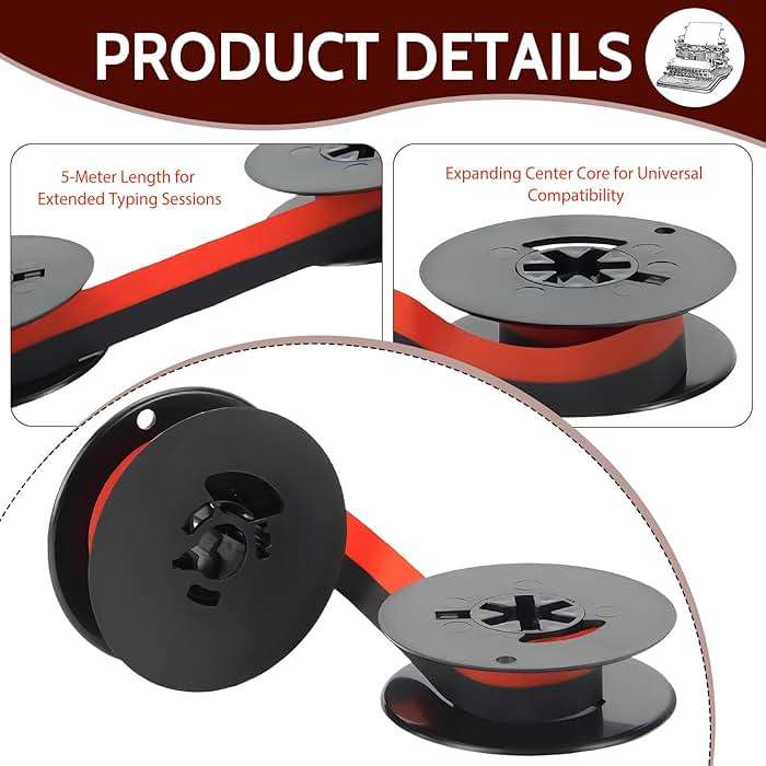 Universal Typewriter Ribbon Twin Spool Vintage Typewriters Ribbon Replacement Compatible with Most Typewriter - Image 3
