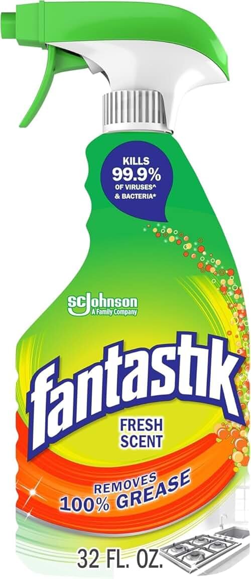 Fantastik All Purpose Cleaner, Multipurpose Surface Cleaner & Kitchen Grease Removal, Packaging Designed to Prevent Leakage and Breakage, Fresh Scent, 32 Fl Oz - Product Image