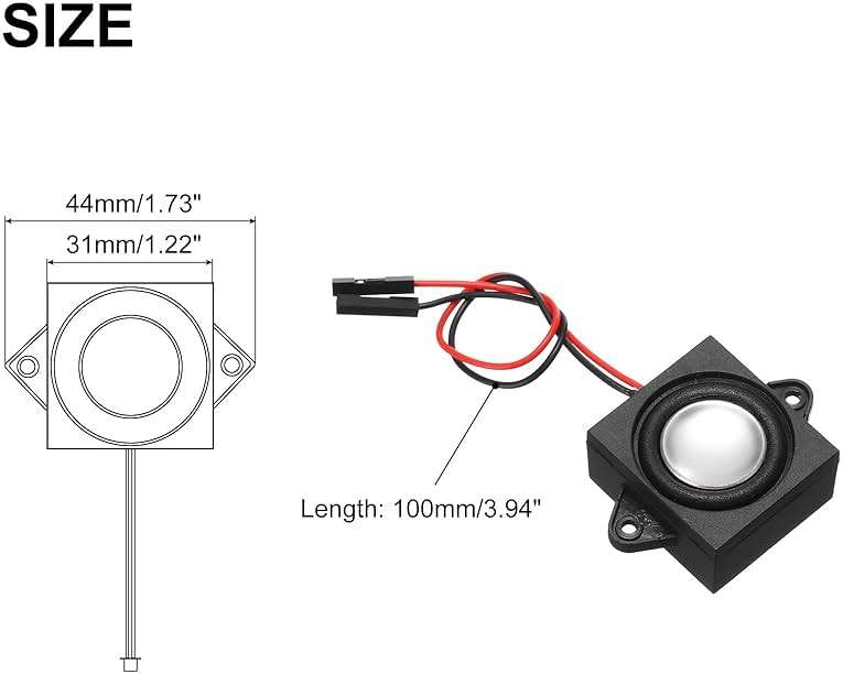 uxcell 1Pcs 3 Watt 4 Ohm Single Mini Speaker Full-Range Mobile Portable Advertising Machine Speaker Connector Separating Interface for Small Electronic Projects - Image 2