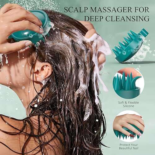 VOERUY Scalp Scrub, Rosemary Scalp Exfoliator Scrub Shampoo, 2-in-1 Scalp Treatment with Mint Oil, Hair Treatment to Clarify and Remove Build Up with Silicone Scalp Massager, 10.6oz/300g - Image 7