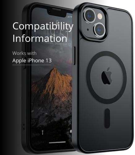 SUPFINE Magnetic for iPhone 14 Case & iPhone 13 Case (Compatible with MagSafe)(Military Grade Drop Protection) Translucent Matte Shockproof Phone Cover,Black - Image 4