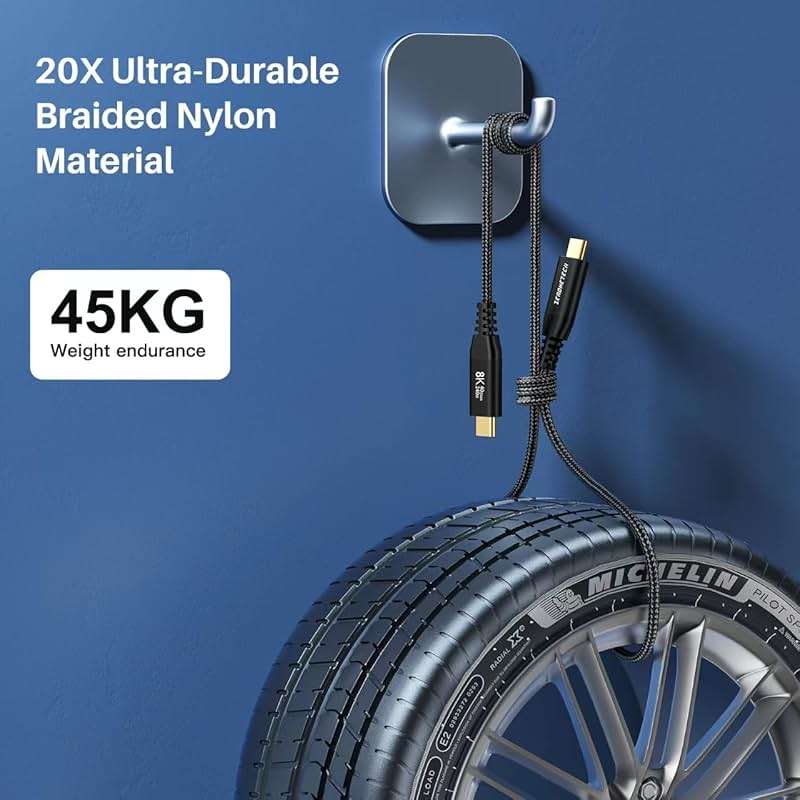 ZeroneTeck 3Pack 5FT 40Gbps USB 4 Cable for Thunderbolt 4, 8K@60Hz/Dual 4K@60Hz USB C to USB C Monitor Cable, 40Gbps Data Transfer, USBC Video, 240W Charging Cord for iPhone 17,MacBook,iPad,Lenovo - Image 7