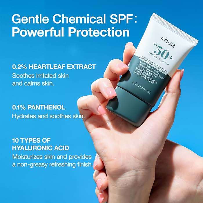 Anua Heartleaf Silky Moisture Mild Sunscreen, Broad Spectrum SPF 50+ with Moisturizing Formula, Lightweight Korean Sunscreen, Natural finish, Vegan, korean skin care 50ml / 1.69 fl. oz. - Image 3