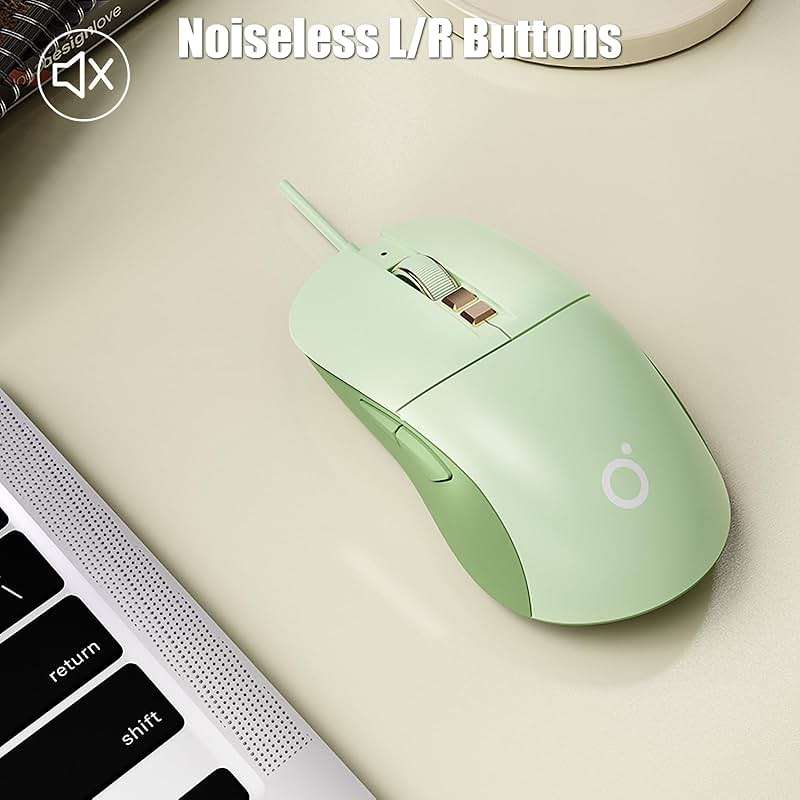TISHLED Wireless Gaming Mouse Tri-Mode 2.4GHz/Bluetooth 5.0/Wired USB-C 5-Level DPI Rechargeable Ergonomic Silent Optical Mice for iMac/MacBook/Computer/Laptop, Matcha Green - Image 5