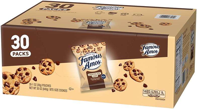 Famous Amos Original Recipe Chocolate Chip Bite-Size Cookies, 30 Pack Box, 30 oz - Image 6