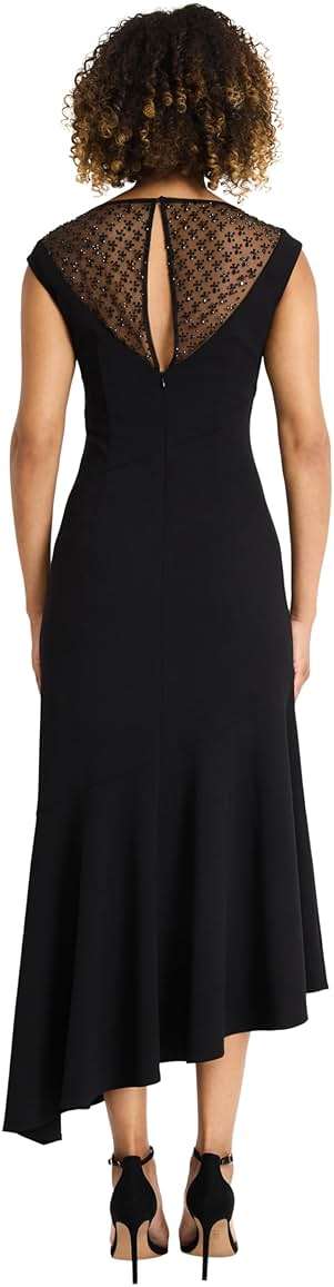 Maggy London Women's Cap Sleeve Illusion Fit and Flare Midi Dress - Image 3