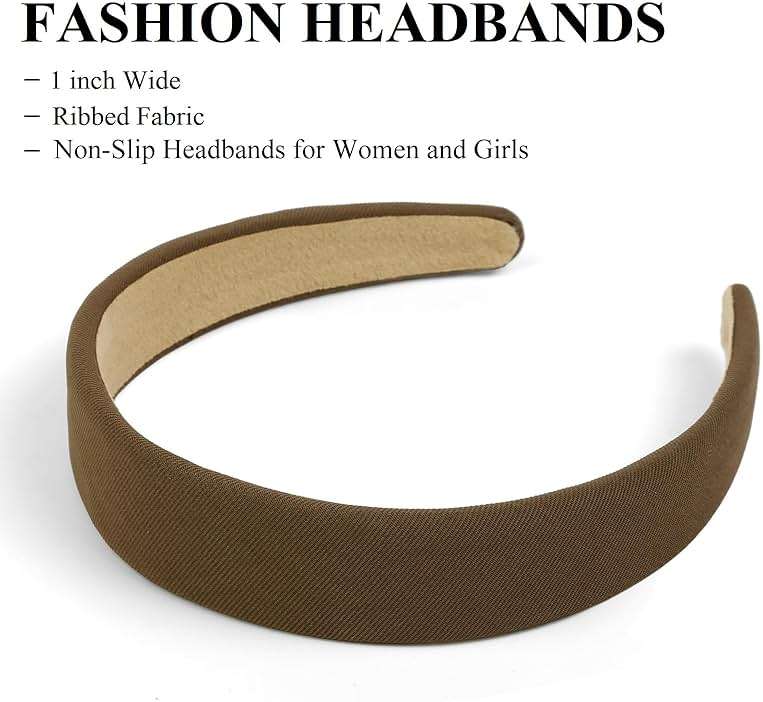 Huachi Headbands for Women Non Slip Trendy Headbands for Women’s Hair 1 inch Wide Cute Headband for Girls, Fall Head Bands Elastic Hair Bands for Womens Fashion Accessories for Women 4PCS - Image 4