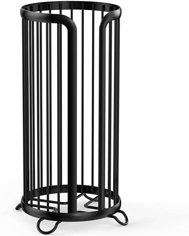 Bunoxea Toilet Paper Holder Stand, Freestanding Toilet Tissue Organizer, Minimalistic Storage Solution, Reserve Mega Rolls,Modern Black-2PACK - Image 7