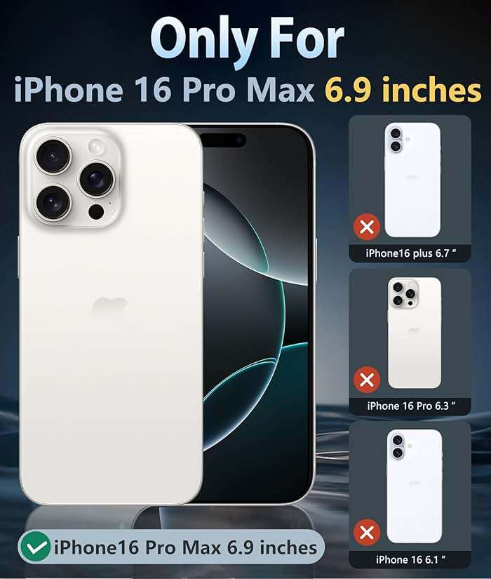FNTCASE for iPhone 16 Pro-Max Case: Clear Magnetic Phone Cases with Screen Protector Compatible with Magsafe Slim Anti Yellowing Rugged Shockproof Protective Transparent Cell Cover (A-Clear) - Image 3
