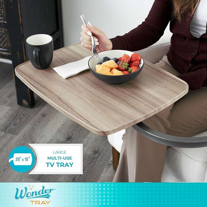 Stander Wonder Tray, Adjustable Swivel Table, Large Laptop Stand, Couch Desk, Side Tables & Gaming Bench, TV-Trays for Eating on Couches, Chairs, Recliners, Ash Gray - Image 6