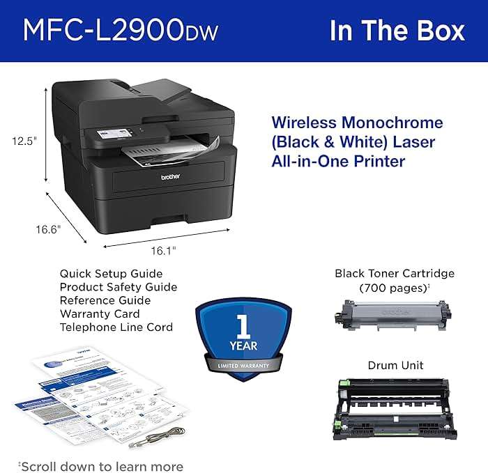 Brother Professional Laser Printer with Scanner, High-Speed 36 ppm Monochrome All-in-One, Wireless Duplex Printing and Scanning, Cloud-Ready 3.5 in Touchscreen for Small Business (MFC-L2900DW) - Image 7