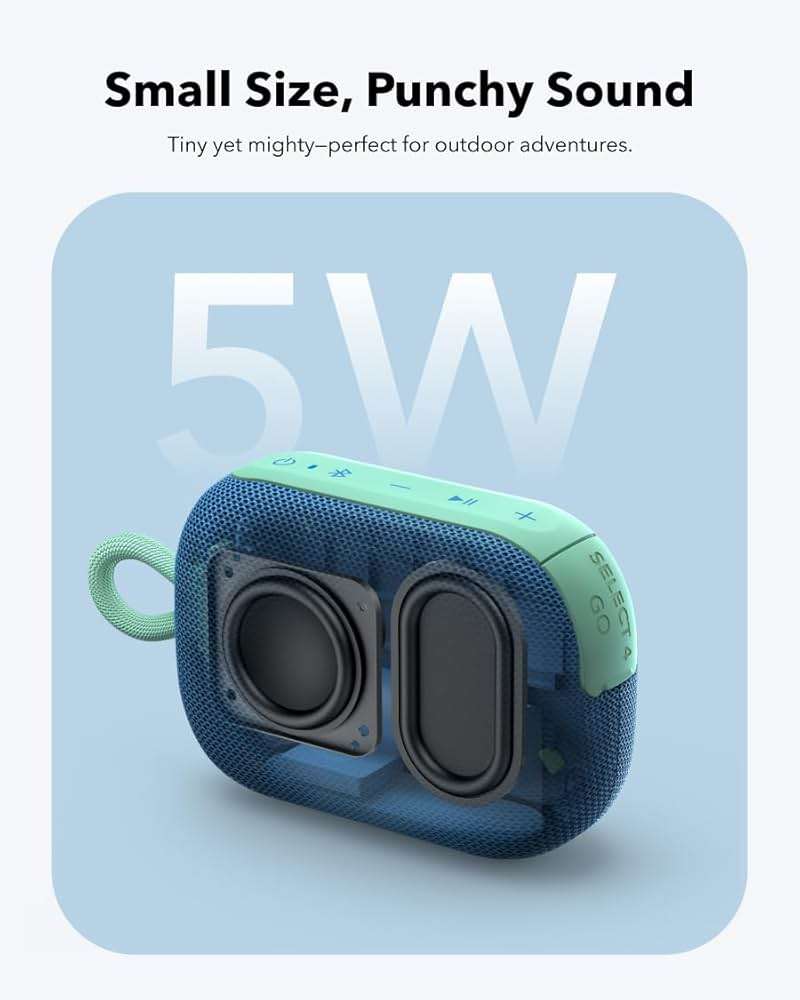 soundcore Select 4 Go Bluetooth Shower Speaker by Anker, IP67 Waterproof/Dustproof, Portable Wireless Speaker, 20H Playtime, Floatable, Powerful Sound, Electronics for Outdoors/Home/Office/Travel-Blue - Image 3