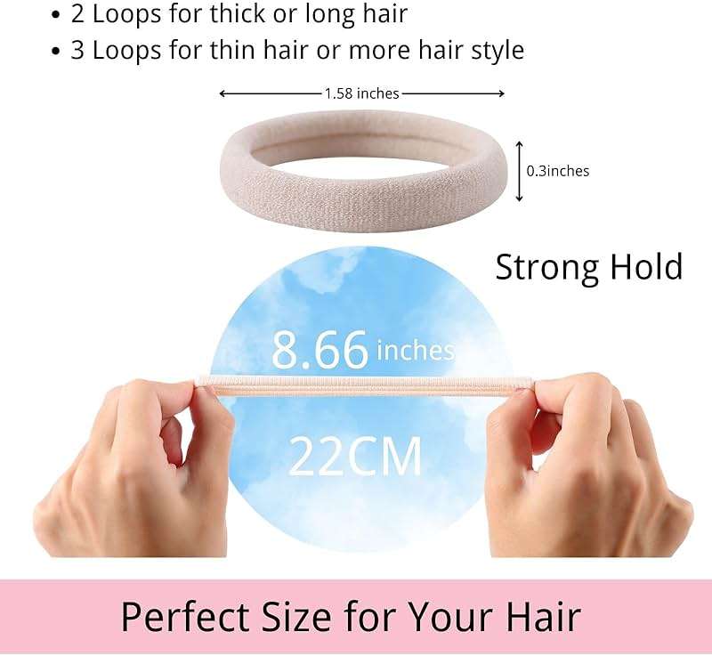 LuSeren 120PCS Soft Hair Ties for Women – No Damage Ouchless Nylon Hair Accessories, Seamless Fabric Ponytail Holders for Daily Use (Natural Colors) - Image 2