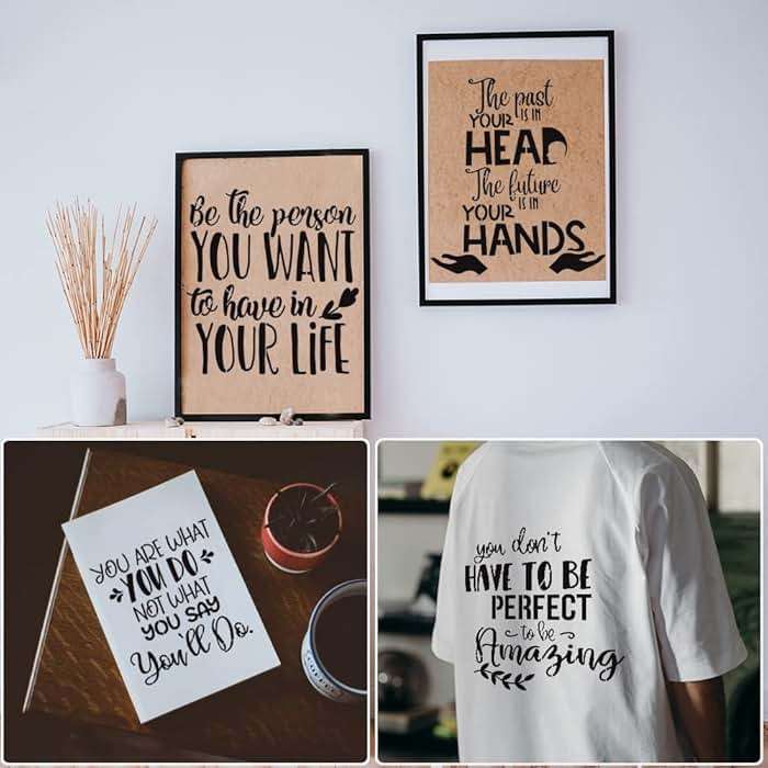 16 Pcs Inspirational Word Stencils, Quote & Phrase Sayings Templates, Craft Stencils for Painting on Wood, Wall, Canvas, Fabrics, Paper & Home Signs - Reusable 7.87 x 7.87 Inches - Image 6
