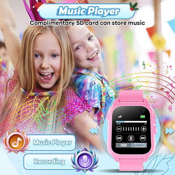 BEIARA Waterproof Kids Smart Watch for 3-12 Years Old Boys Girls Toys with 26 Game Video Camera Pedometer Music Player Alarm Clock Calculator 1.44'' HD Touchscreen Educational Toys Birthdays Gifts - Image 6