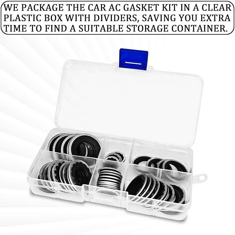Hirificing 45PCS AC Gasket Sealer AC O Ring Seal Kit A/C Compressor Gasket O-Ring Port Seal Washer Kit Seal Gasket Assortment for Fixing Car Air Conditioning Compressor,Bumper,Door Panel,Cooling Pump - Image 5