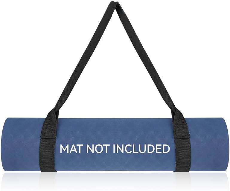 Black Yoga Strap, Multi-purpose Mat Holder Sling - Adjustable Straps for Most Size Mats - Image 1
