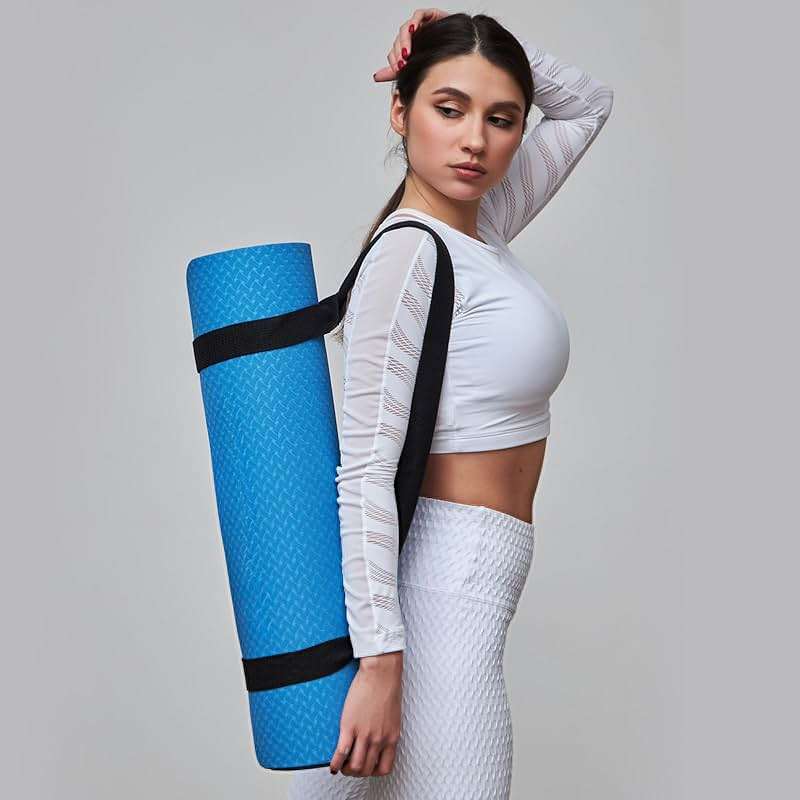 Black Yoga Strap, Multi-purpose Mat Holder Sling - Adjustable Straps for Most Size Mats - Image 7