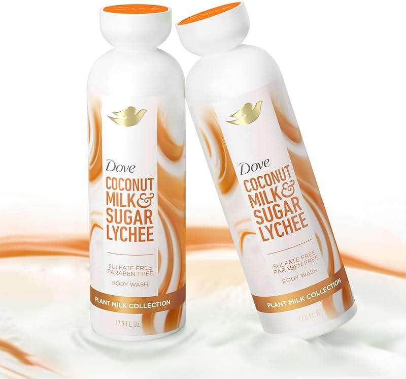 Dove Plant Milk Cleansing Body Wash Coconut & Lychee for Moisturized Skin Gentle Cleanser, No Sulfate Cleansers or Parabens, 98% Biodegradable 17.5 fl oz - Image 5
