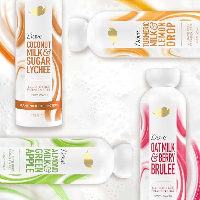 Dove Plant Milk Cleansing Body Wash Coconut & Lychee for Moisturized Skin Gentle Cleanser, No Sulfate Cleansers or Parabens, 98% Biodegradable 17.5 fl oz - Image 7