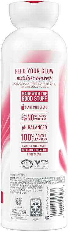 Dove Plant Milk Cleansing Body Wash Oat Milk & Berry Brulee for Moisturized Skin Gentle Cleanser, No Sulfate or Parabens, pH balanced 17.5 fl oz - Image 2