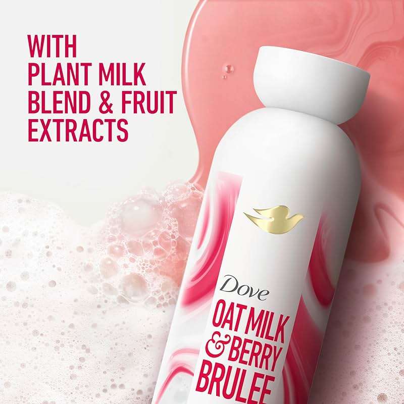 Dove Plant Milk Cleansing Body Wash Oat Milk & Berry Brulee for Moisturized Skin Gentle Cleanser, No Sulfate or Parabens, pH balanced 17.5 fl oz - Image 4