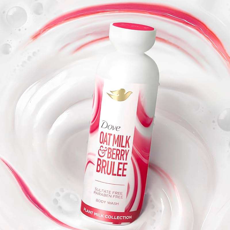 Dove Plant Milk Cleansing Body Wash Oat Milk & Berry Brulee for Moisturized Skin Gentle Cleanser, No Sulfate or Parabens, pH balanced 17.5 fl oz - Image 7