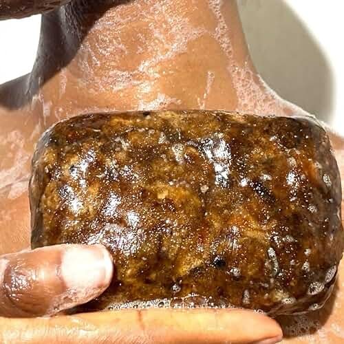 Suplox African Black Soap Bar – African Soap for oily Skin, Ghana Black Face & Body Wash | Face and Body moisturizing cleanser 1 Count. - Product Image