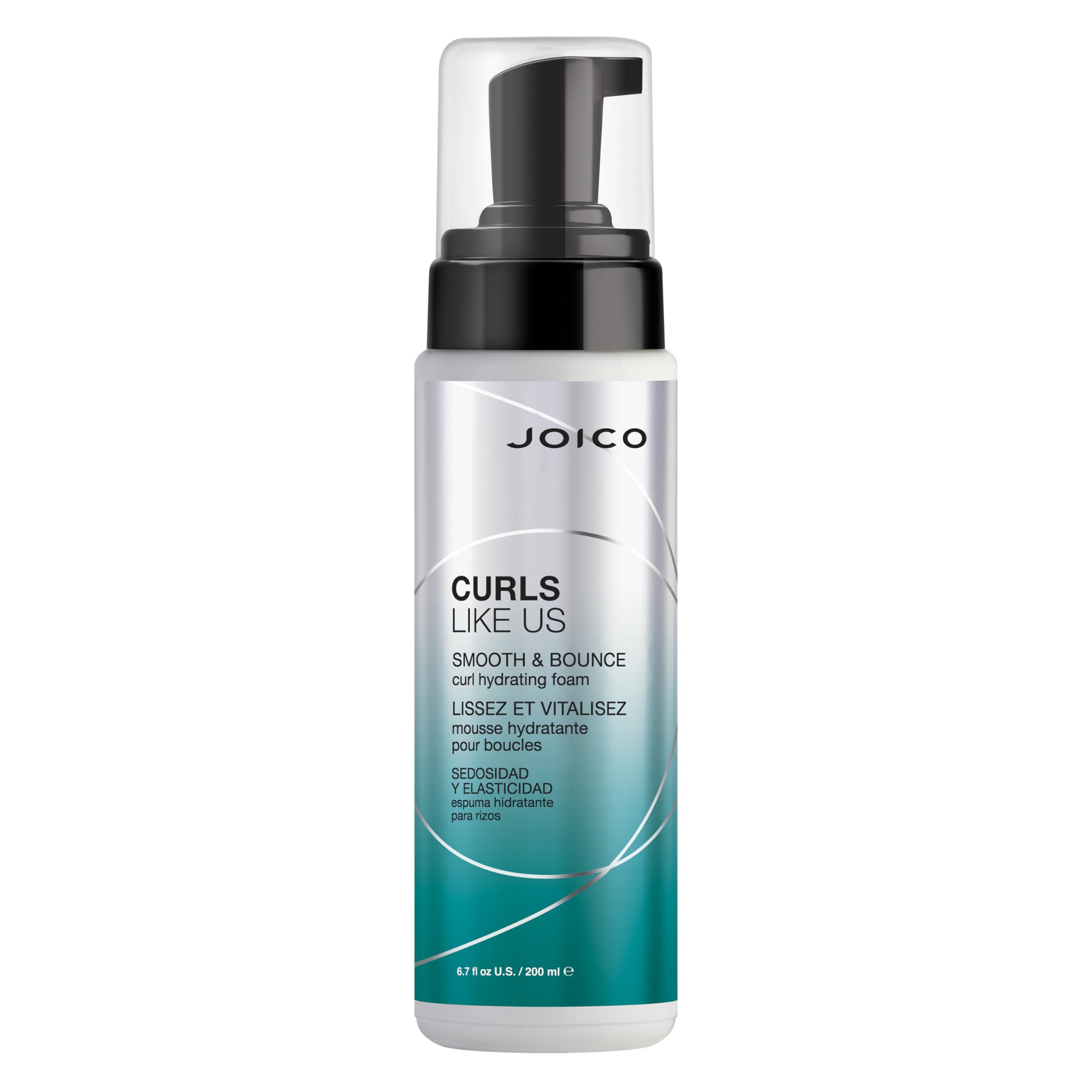 Joico Curls Like Us Smooth & Bounce Curl Hydrating Foam | For Curly Hair | Reduce Frizz | Enhance Curl Patterns | 72-Hour Humidity Protection | With Moringa Seed & Algae Oil | 6.7 Fl Oz - Product Image